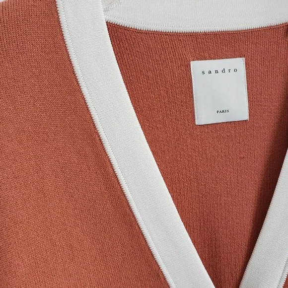 Sandro Paris Rust Cream Cardigan - Picture 3 of 4